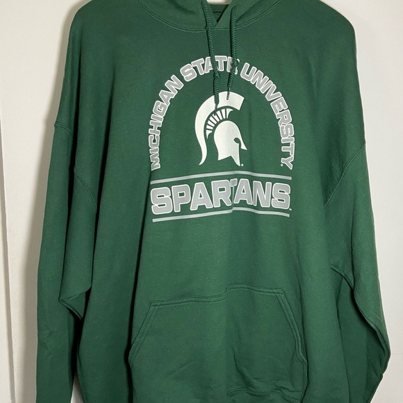 NWT Michigan State University Green Hoodie Mens 2XL Football Fall Sports Fan - Picture 6 of 12